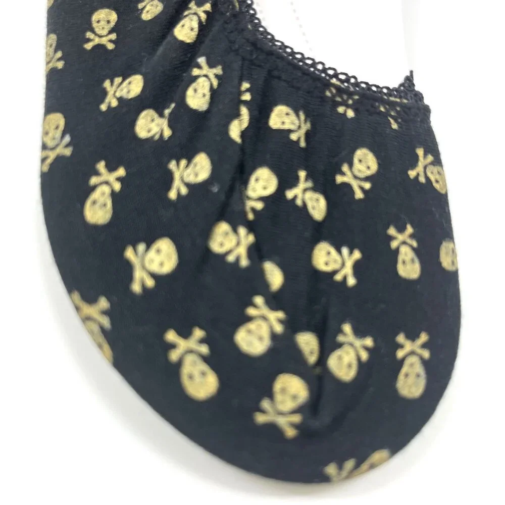 Socks - No Show - Shoe Liner - Footies - Skull & Crossbones - NWT